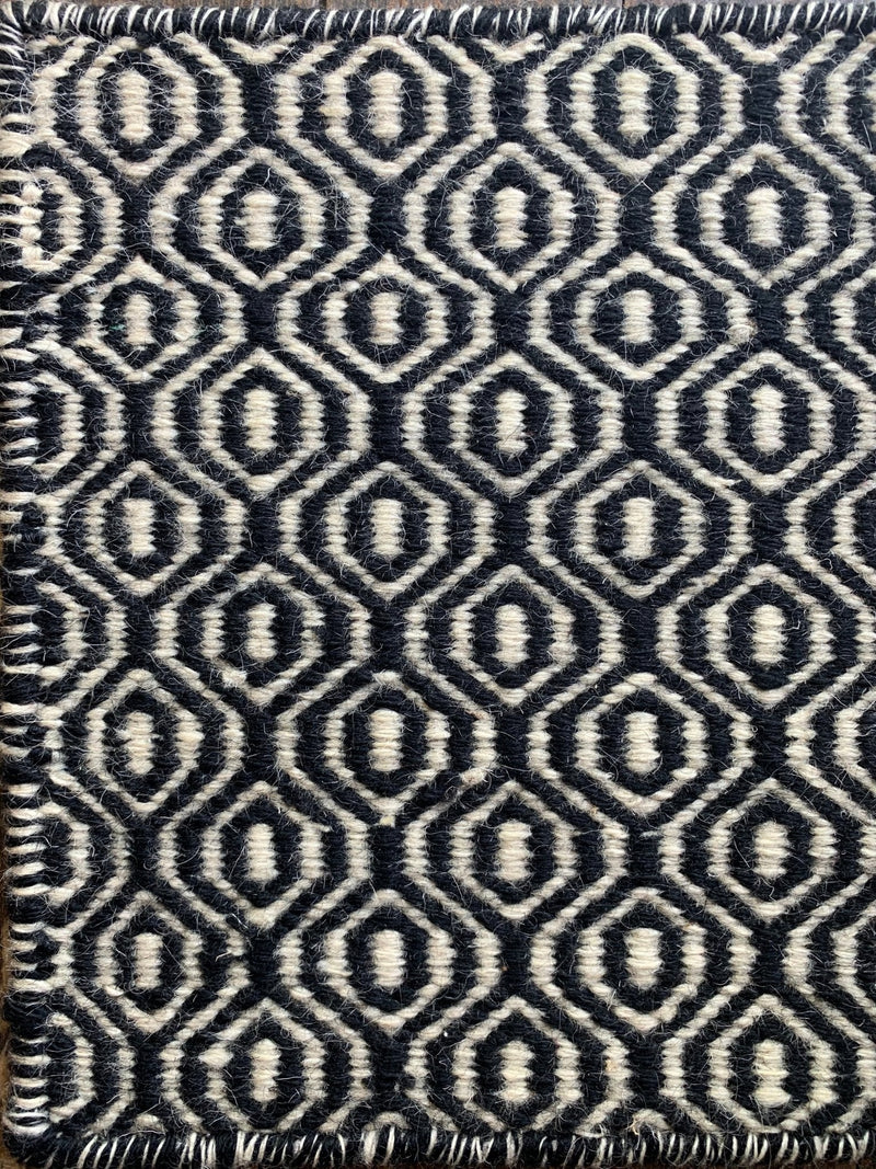 Eye See U in Black & White Handwoven Rug | Banana Manor Rug Company