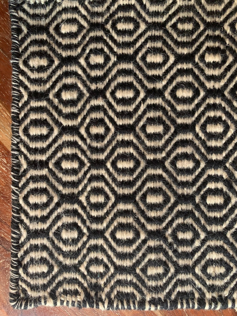 Eye See U in Black & White Handwoven Rug | Banana Manor Rug Company