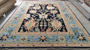 Faye 9x12 Dark Blue and Light Blue Hand-Knotted Oushak Rug | Banana Manor Rug Company