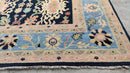Faye 9x12 Dark Blue and Light Blue Hand-Knotted Oushak Rug | Banana Manor Rug Company