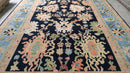 Faye 9x12 Dark Blue and Light Blue Hand-Knotted Oushak Rug | Banana Manor Rug Company