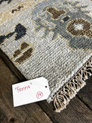 "Fenna" Grey and Brown Hand-Knotted Oushak Sample | Banana Manor Rug Company