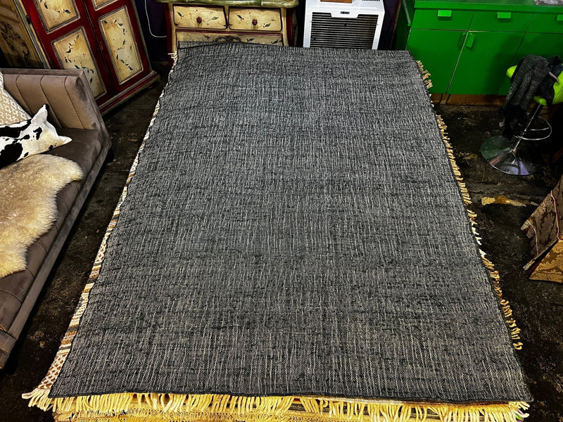 Fergalicious 6x9.6 Handwoven Dark Gray Jute Rug | Banana Manor Rug Factory Outlet