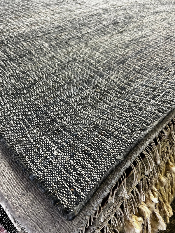 Fergalicious 6x9.6 Handwoven Dark Gray Jute Rug | Banana Manor Rug Factory Outlet