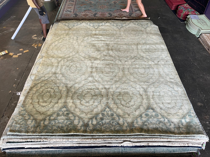 Fernanda 8x10 Greenish Grey Hand-Knotted Rug 8x10 | Banana Manor Rug Company