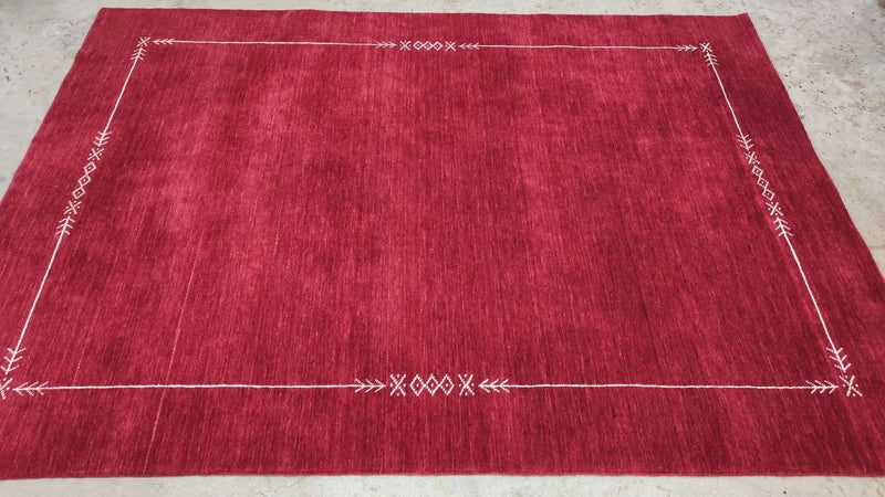 Fire Fight 4x6 Handwoven Red Gabbeh Rug | Banana Manor Rug Company