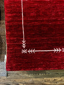 Fire Fight 4x6 Handwoven Red Gabbeh Rug | Banana Manor Rug Factory Outlet