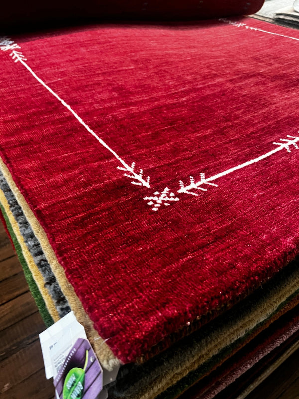 Fire Fight 4x6 Handwoven Red Gabbeh Rug | Banana Manor Rug Factory Outlet