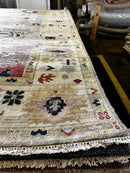 Florinda Bolkan 9x12 Grey and Ivory Hand-Knotted Oushak Rug | Banana Manor Rug Factory Outlet