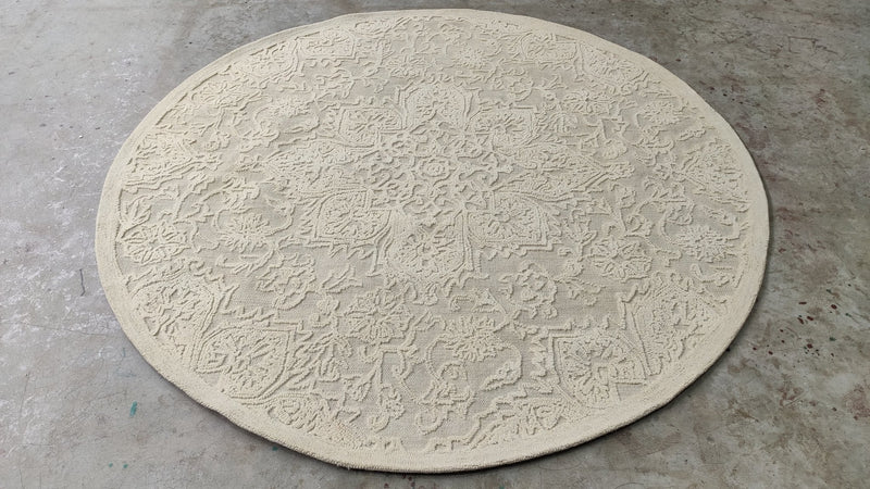 Forgotten Tonic 6x6 Ivory Hand-Tufted Round Rug | Banana Manor Rug Company