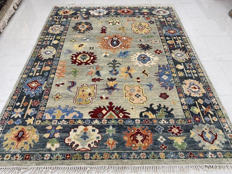 Frances 8x10 Hand Knotted Oushak | Banana Manor Rug Company