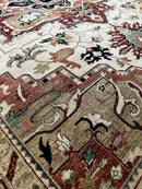 Francesca 8x10 Red, Green, and Tan Hand-Knotted Oriental Rug | Banana Manor Rug Company