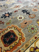 Francis Vanderbilt 8x10 Light Grey and Ivory Hand-Knotted Oushak Rug | Banana Manor Rug Company