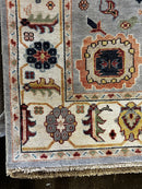 Francis Vanderbilt 8x10 Light Grey and Ivory Hand-Knotted Oushak Rug | Banana Manor Rug Company