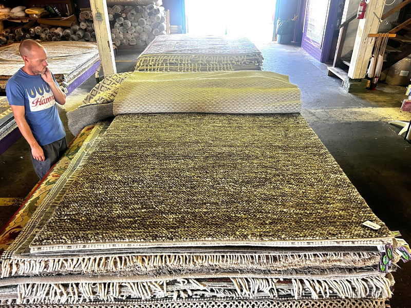 Friedrich Schiller 5.6x7.6 Handwoven Wool Durrie Natural Grey Sheared | Banana Manor Rug Factory Outlet