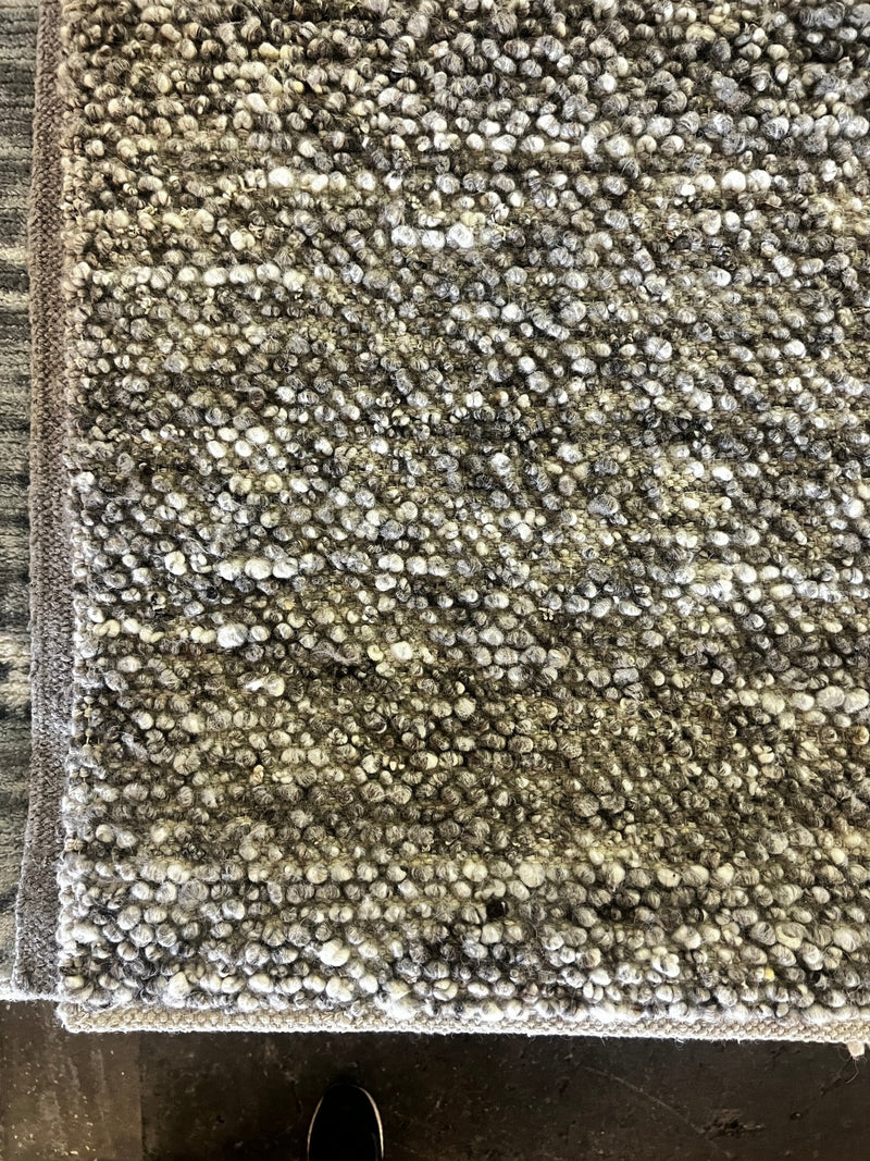 Friedrich Schiller 5.6x7.6 Handwoven Wool Durrie Natural Grey Sheared | Banana Manor Rug Factory Outlet