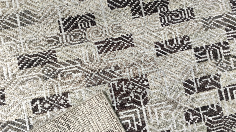 Geena Davis 5.6x8.6 Light Grey Hand-Knotted Abstract Rug | Banana Manor Rug Company
