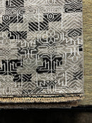 Geena Davis 5.6x8.6 Light Grey Hand-Knotted Abstract Rug | Banana Manor Rug Company