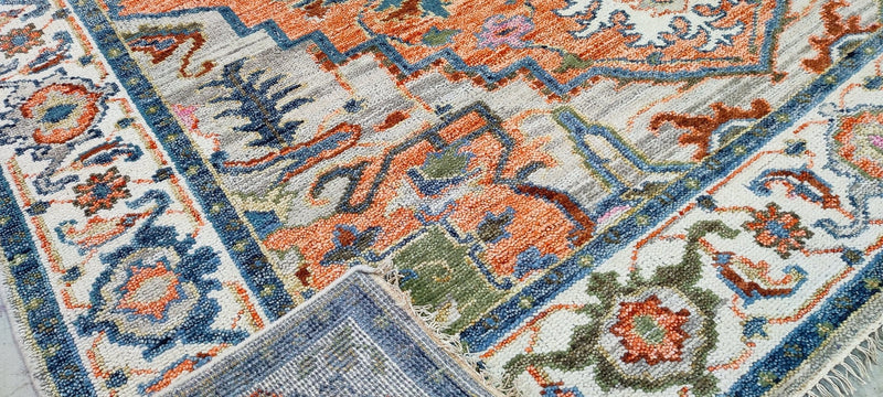 Gela Taylor Rust and Ivory Hand-Knotted Oriental Rug 8x10 | Banana Manor Rug Company