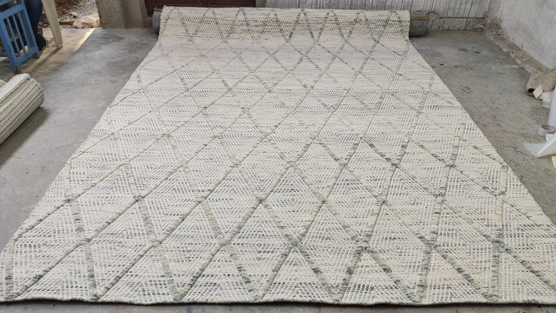 Gene Parmesan 5.6x7.9 Grey Handwoven Durrie Rug | Banana Manor Rug Company