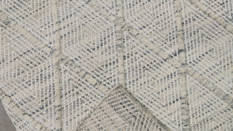 Gene Parmesan 5.6x7.9 Grey Handwoven Durrie Rug | Banana Manor Rug Company