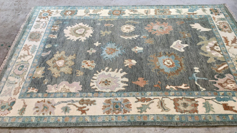 Gentilly 6x9 Dark Green Hand-Knotted Oushak Rug | Banana Manor Rug Company