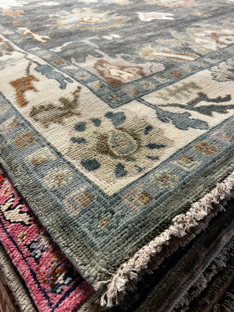 Gentilly 6x9 Dark Green Hand-Knotted Oushak Rug | Banana Manor Rug Company