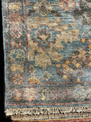 Georgette 2.9x10 Light Blue Hand-Knotted Oushak Rug | Banana Manor Rug Company