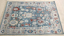 Georgiana 4x6 Blue and Grey Hand-Knotted Bamboo Silk Oushak Rug | Banana Manor Rug Company