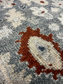 Georgiana 4x6 Blue and Grey Hand-Knotted Bamboo Silk Oushak Rug | Banana Manor Rug Company