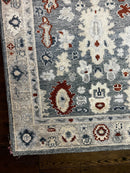 Georgiana 4x6 Blue and Grey Hand-Knotted Bamboo Silk Oushak Rug | Banana Manor Rug Company