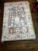 Georgiana 4x6 Blue and Grey Hand-Knotted Bamboo Silk Oushak Rug | Banana Manor Rug Company