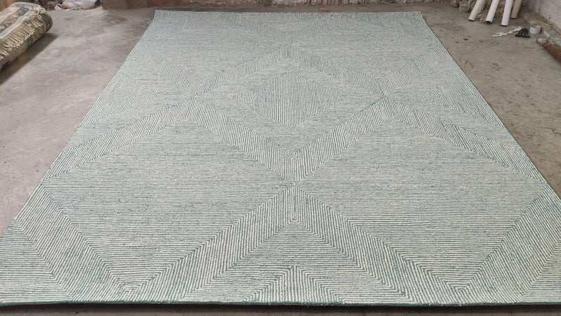 Gina 8x10 Light Blue Modern Hand Tufted Rug | Banana Manor Rug Company