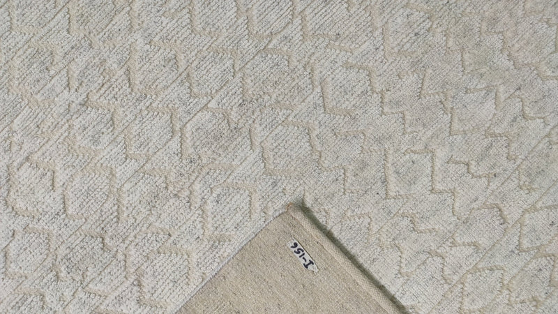 Gina the Misdemeana 8.9x11.9 Ivory Hand-Knotted Modern Rug | Banana Manor Rug Company