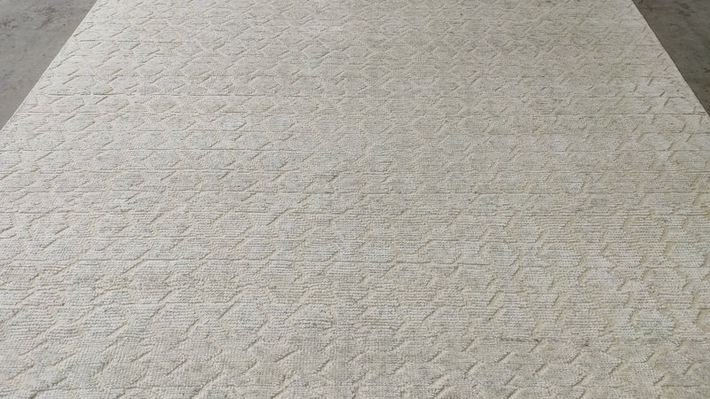 Gina the Misdemeana 8.9x11.9 Ivory Hand-Knotted Modern Rug | Banana Manor Rug Company