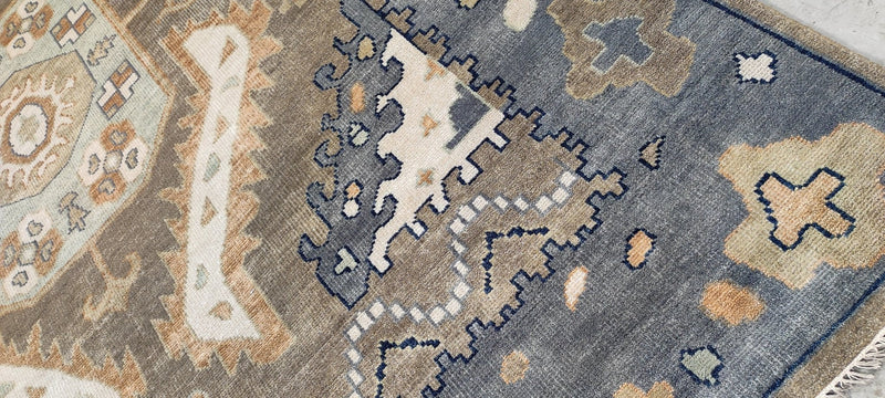 Giorgio Sant’Angelo 9x12 Brown and Grey Hand-Knotted Oushak Rug | Banana Manor Rug Company