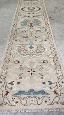 Gisele 2.9x14 Cream Hand-Knotted Oushak Runner | Banana Manor Rug Company