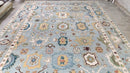 Glenda 10x14 Light Blue Hand-Knotted Oushak | Banana Manor Rug Company