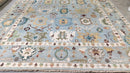 Glenda 10x14 Light Blue Hand-Knotted Oushak | Banana Manor Rug Company
