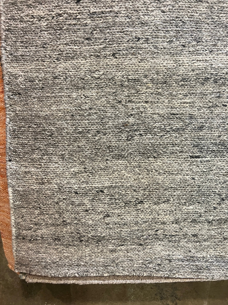 Goa Goa Gone 8.9x12 Gray Handwoven Pet Yarn Durrie Rug | Banana Manor Rug Factory Outlet