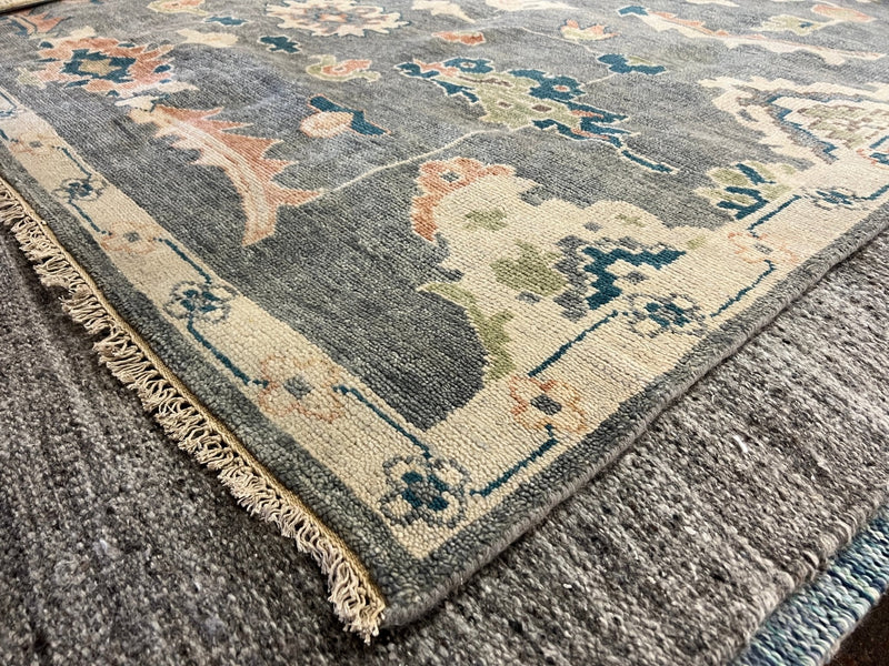 Greasion 7x10 Hand-Knotted Grey Oushak Rug | Banana Manor Rug Company