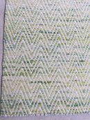 Green & Yellow Runner Runway Zig Zag Pattern Dhurrie Rug | Banana Manor Rug Company