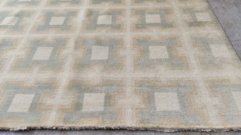 Greta Gynt 12x15 Beige and Brown Hand-Knotted Modern Rug | Banana Manor Rug Company