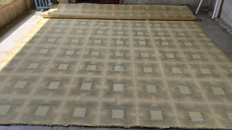 Greta Gynt 12x15 Beige and Brown Hand-Knotted Modern Rug | Banana Manor Rug Company