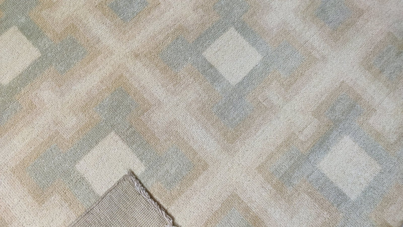 Greta Gynt 12x15 Beige and Brown Hand-Knotted Modern Rug | Banana Manor Rug Company