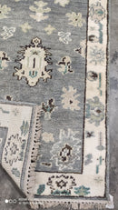Gretchen 2.9x11.9 Hand-Knotted Grey and White Oushak Runner | Banana Manor Rug Company