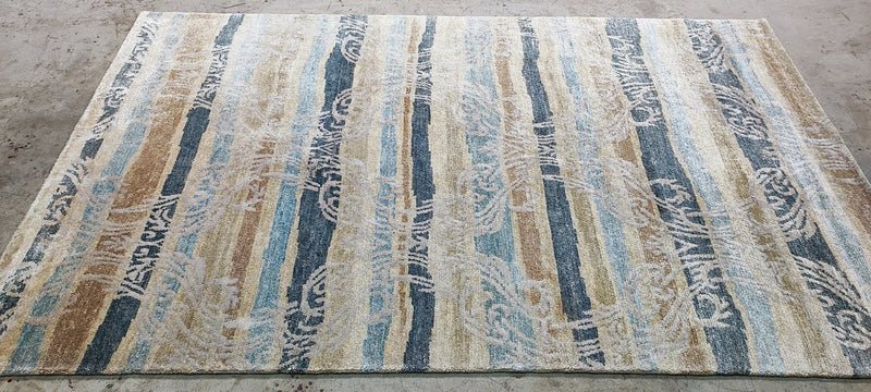 Gulla Jónsdóttir Multi-Colored Modern Hand-Knotted Rug 5x8 | Banana Manor Rug Company