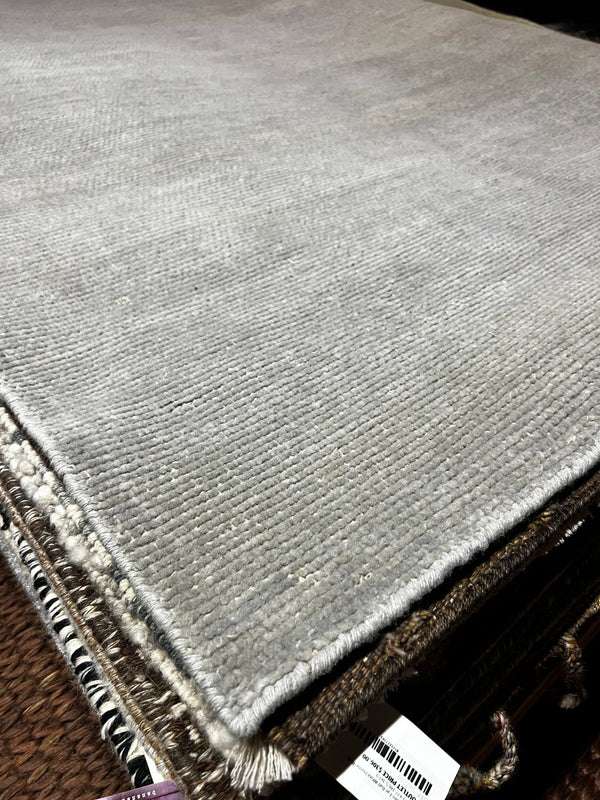 Gus Handwoven Silver Low Pile Durrie Rug 5.6x7.6 | Banana Manor Rug Company