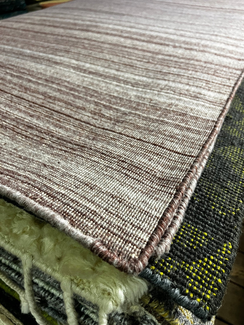 Gus Yale 2.9x6.6 Handwoven Light Pink Striped Runner | Banana Manor Rug Factory Outlet