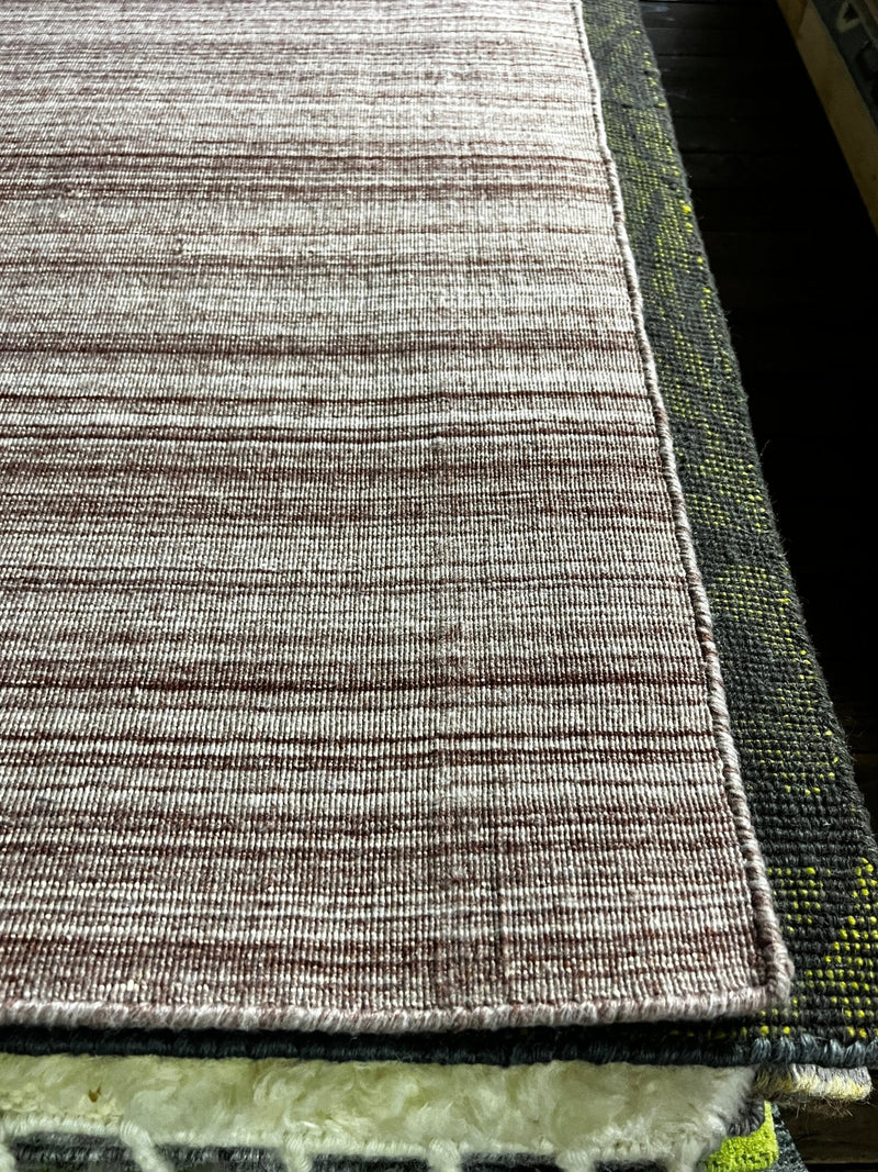 Gus Yale 2.9x6.6 Handwoven Light Pink Striped Runner | Banana Manor Rug Factory Outlet